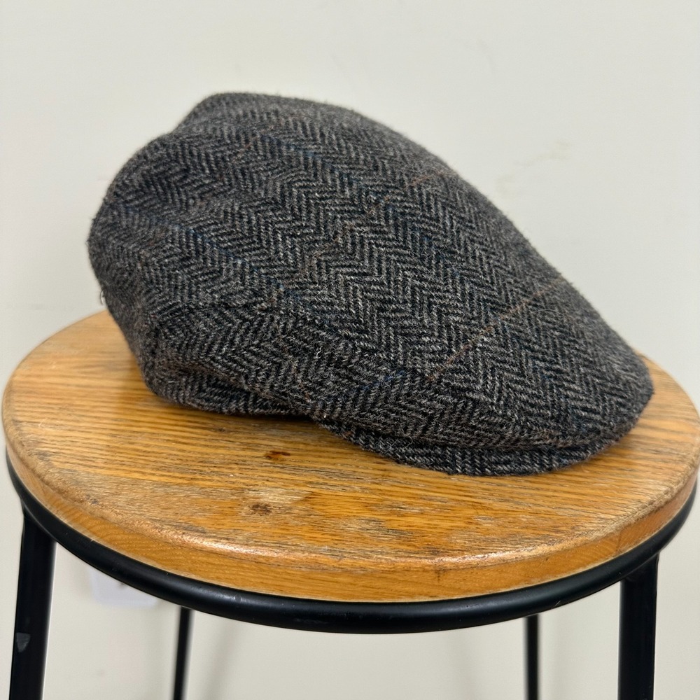 Mucros Weavers Irish Ireland Flat Cap Brown Herringbone Tweed Driving Hat Mens L